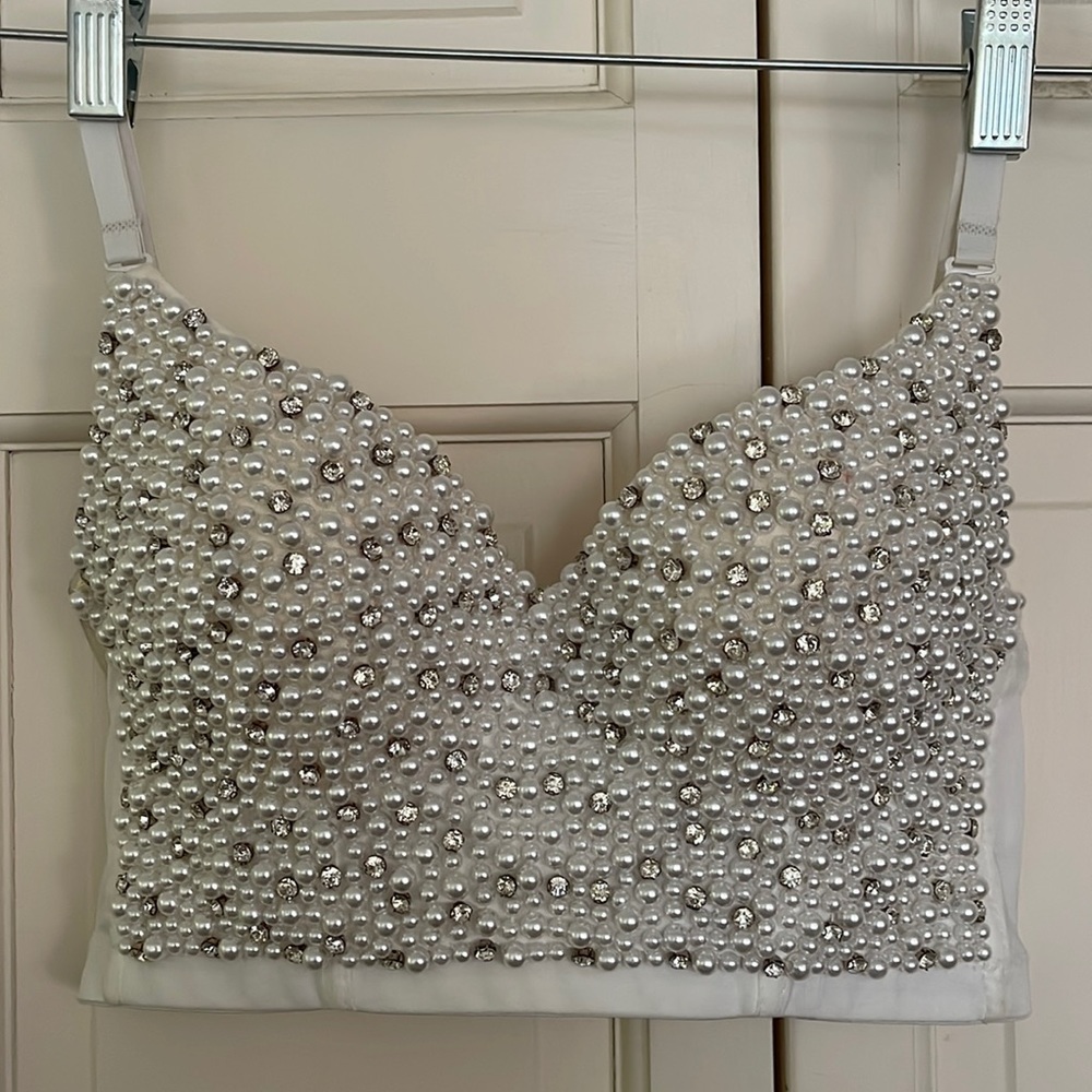 Rhinestone crop top